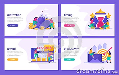 Business Gamification 2x2 Design Concept Vector Illustration