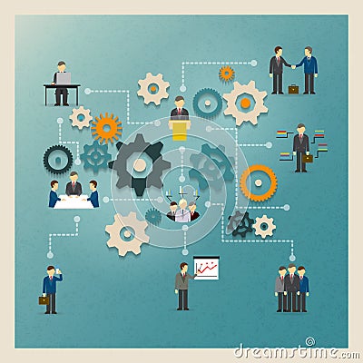 Business gears infographics Vector Illustration