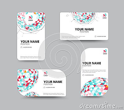 Business geometry low polygon on white background. business card Vector Illustration