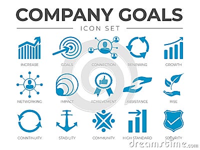 Business Goals Icon Set Vector Illustration