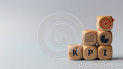 Business goals, performance results, and indicators. For business planning and measuring success, target achievement. KPI, Key Stock Photo