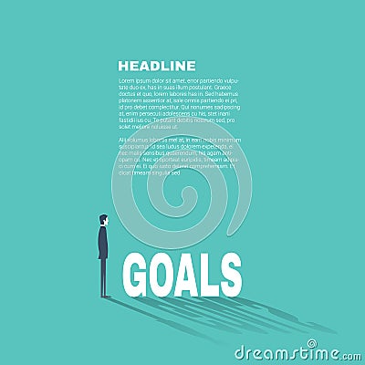 Business goals professional presentation template with businessman Vector Illustration