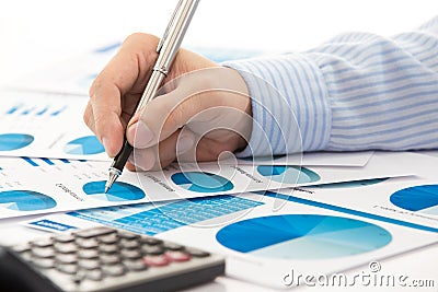 Business graph analysis report Stock Photo