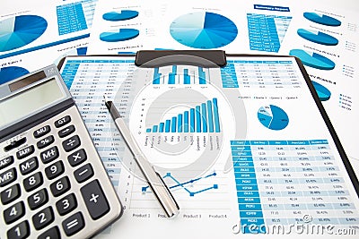 Business graph analysis report Stock Photo