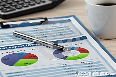 Business graph analysis report Stock Photo