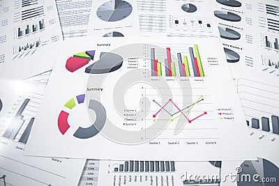 Business graph analysis report Stock Photo