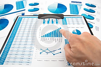 Business graph analysis report Stock Photo