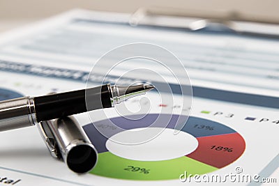 Business graph analysis report Stock Photo