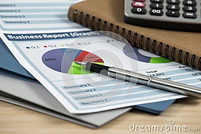 Business graph analysis report Stock Photo