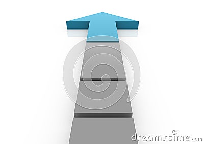 Business graph arrow blue high Cartoon Illustration