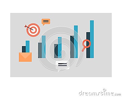 Business Graph and Chart Icons. Editable Symbols Vector Illustration