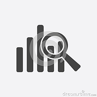 Business graph icon. Chart flat vector illustration on white background. Vector Illustration