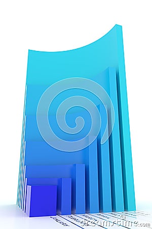 Business graph. Monthly growth. Blue version Stock Photo