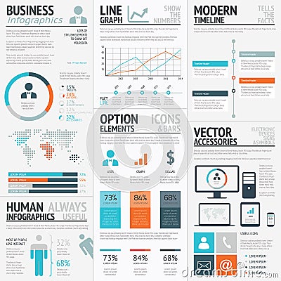 Business graphics data visualization vector element infographics Vector Illustration