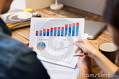 Business graphs and charts Stock Photo