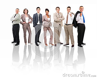 Business groups and different people in a line con Stock Photo