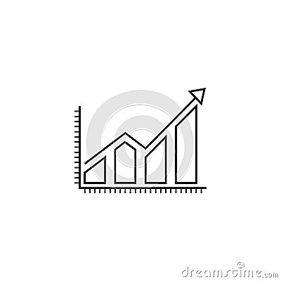 Business growing graph line icon, Infographic Vector Illustration