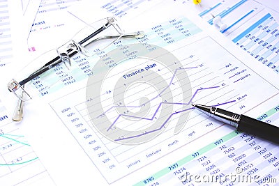 Business growth chart showing financial success Stock Photo