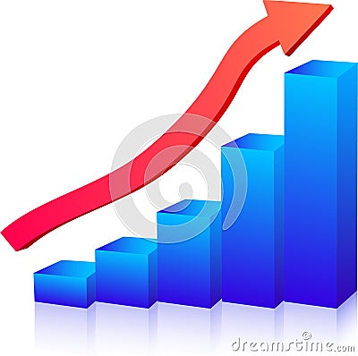 Business growth graph Vector Illustration