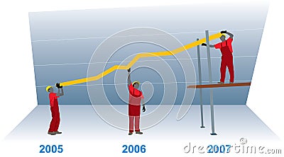 Business Growth Graph (vector) Vector Illustration