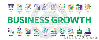 Business Growth And Management Minimal Infographic Banner Vector Vector Illustration