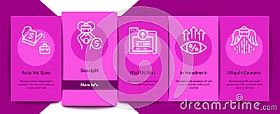 Business Growth And Management Onboarding Elements Icons Set Vector Vector Illustration