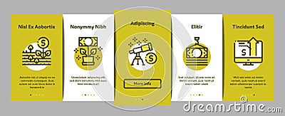 Business Growth And Management Onboarding Elements Icons Set Vector Vector Illustration