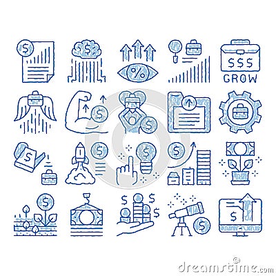 Business Growth icon hand drawn illustration Vector Illustration