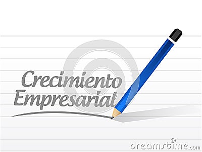 Business Growth message sign in Spanish. Cartoon Illustration