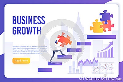 Business growth modern landing page vector template Vector Illustration