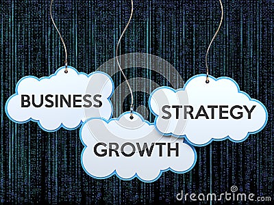 Business growth strategy on cloud banner Stock Photo