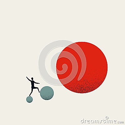 Business growth vector abstract concept. Symbol of success, ambition, challenge, motivation and leadership. Cartoon Illustration