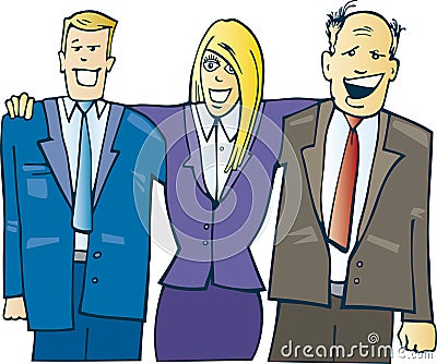 Business guys in office Vector Illustration