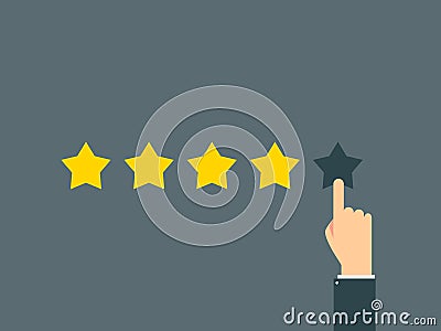 A business hand chooses five stars Vector Illustration