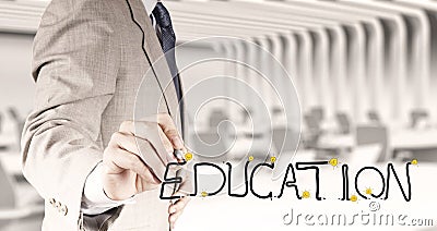 Business hand drawing graphic design EDUCATION Stock Photo