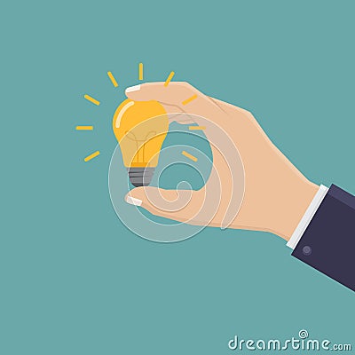 Business hand hold light bulb vector Vector Illustration