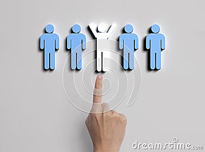 Business hand select people icon. human resources and hiring management concept Stock Photo