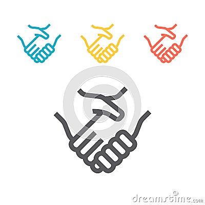 Business handshake. contract agreement line art vector icon for apps and websites Vector Illustration