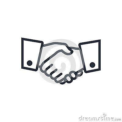 Business handshake, contract agreement line art icon Vector Illustration