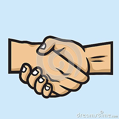 Business Handshake Contract Agreement. Vector Hand Drawn Illustration Vector Illustration