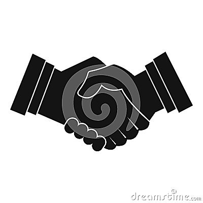 Business handshake icon, simple style Vector Illustration