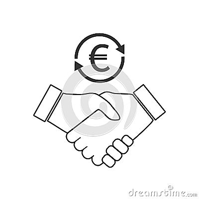 Business handshake icon. Vector illustration, flat design Stock Photo