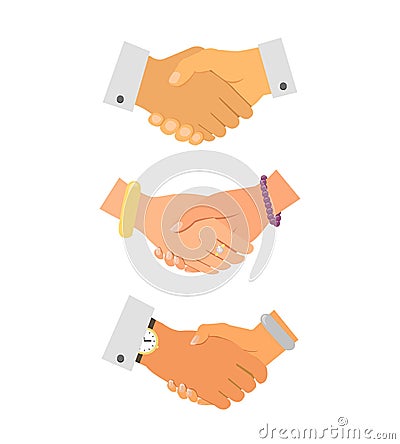 Business handshake iconset Vector Illustration