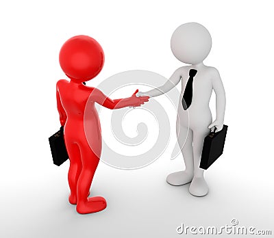 Business handshake. Ton man shaking hands. Deal, agreement, partner concept Cartoon Illustration