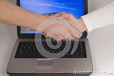 Business handshaking Stock Photo