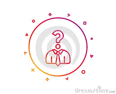 Business head hunting line icon. Question sign. Vector Vector Illustration