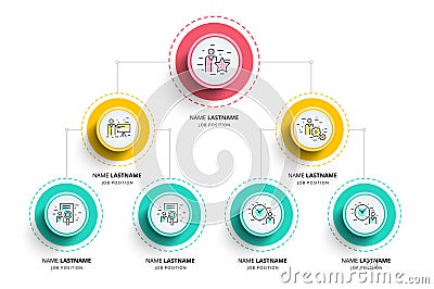 Business hierarchy organogram chart infographics. Corporate Vector Illustration