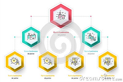 Business hierarchy organogram chart infographics. Corporate Vector Illustration