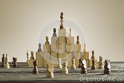 Business hierarchy; ranking and strategy concept Stock Photo