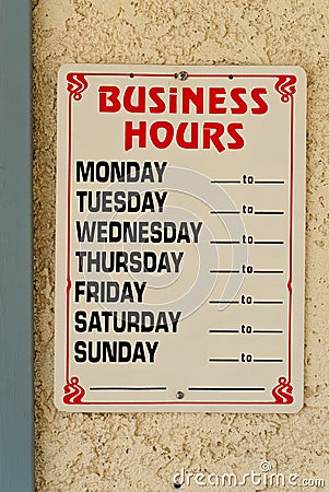 Business Hours Stock Photo